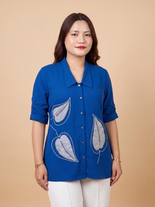 เสื้อเชิ้ตผู้หญิง BEETLE Royal Blue Premium Georgette ดีไซน์ทันสมัย สวมใส่สบายตลอดวัน พร้อมสไตล์เหนือกาลเวลา - Product Image 4