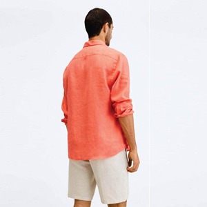 Chemise en lin pour homme à manches longues, style décontracté, broderie, protection solaire, logo poney, pour le printemps et l'automne - Product Image 3