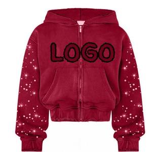 <b>Red</b> <b>Glitter</b> Dot Print Loose Fit Full Length Tracksuit Pants Elastic Waist Side Pockets Casual Autumn Wear - Product Image 3