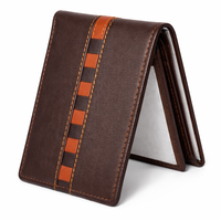Dompet Kulit Asli untuk Pria Desain dengan Slot Kartu Logo Kustom Dompet Pria Grosir Kulit Mewah Stone Wash