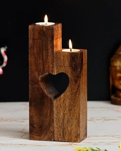 Wooden crafted candle <b>tea</b> <b>light</b> holder love couple design new - premium trending style here - Product Image 1