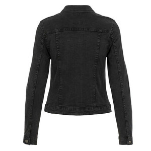 Veste en jean bleu pour femme, 100% coton, tricotée, extensible, lavée, boutonnée, manches longues, pour un usage quotidien - Product Image 3