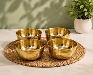 Cuenco de Latón Hecho a Mano, Frutero Decorativo de Metal, Cuenco Dorado Pulido para Centro de Mesa de Cocina o Comedor, para el Hogar - Product Image 6