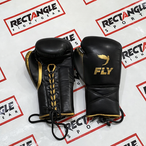 Customized Fly Boxing Lace Up Gloves Top Quality Genuine Leather Boxing Training Gloves Custom Logo Fighting Gloves - Product Image 1