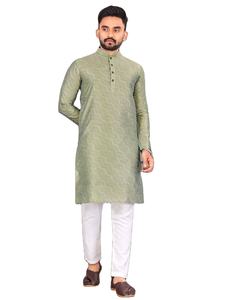 Exclusivo algodón étnico premium y seda de rayón Jequard Kurta para bodas indias y pakistaníes, fiestas y festivales - Product Image 3