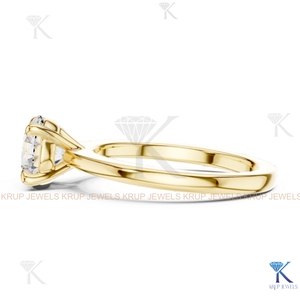 แหวนเพชรเพาะเลี้ยงทรงโซลิแทร์ ตัวเรือนทองคำขาว 14K 18K  แบบ 4 กรงเล็บ  งานหรูหรา  สำหรับผู้หญิงและผู้ชาย  เครื่องประดับเจ้าสาว  แหวนสัญญา - Product Image 5