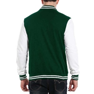 Chaqueta Universitaria para Hombre, Estilo Varsity, Nueva Colección de Invierno, Color Verde y Blanco, Cómoda, del Fabricante Más Vendido - Product Image 2