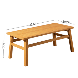 Tavolino da Caffè da Esterno in Legno di Cedro Massiccio 42 Pollici, Tavolo Laterale Stile Rustico con Piano a Doghe per Patio e Giardino, Tavolo d'Appoggio Resistente per Esterni - Product Image 4