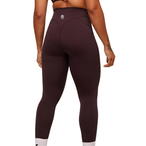 Women's High Waisted Seamless Yoga <b>Leggings</b> Dark Plum <b>Brown</b> Soft Compression Fitness Pants for Gym Workout and Athletic Training - Product Image 2