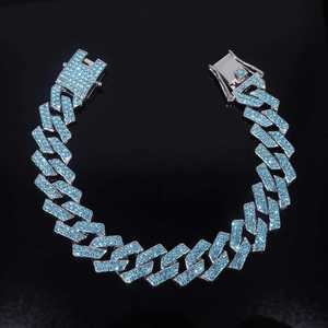 Collier chaîne en argent S925 pour homme avec moissanite, plaqué rhodium, style hip-hop, maillons géométriques cubains, pour usage quotidien - Product Image 2