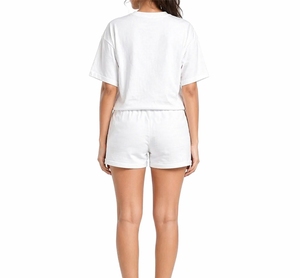 Ensemble t-shirt et short pour femme, décontracté, deux pièces, vêtements de détente d'été, tissu doux et confortable, respirant et léger - Product Image 2