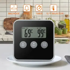 Lcd Voedsel Vlees Thermometer Digitale Display Oven Bbq Timer Bakken Voedsel Thermometer Met Afstandsbediening Sonde