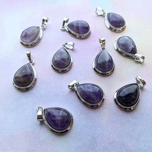 Collar con Colgante de Amatista en Forma de Lágrima, Gema Púrpura, Plata 925, Joyería Vintage de Compromiso Hecha a Mano, Piedra de Nacimiento, NIKHIL GEMS Third - Product Image 5