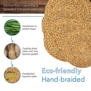 Tapis en jacinthe d'eau faits à la main, décoration écologique pour la maison - Product Image 5