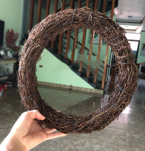 Base de Corona Navideña de Ratán Vietnamita Hecha a Mano, Estilo Vintage, para Montar en Puerta, Decoración Interior Rústica para el Hogar - Product Image 2