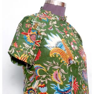 Blusas de Cuello Alto con Estampado Floral Estilo Coreano Vintage - Prendas Cómodas y Elegantes para el Día a Día para Mujer, 100% Algodón, Ecológicas, Venta al Por Mayor - Product Image 5