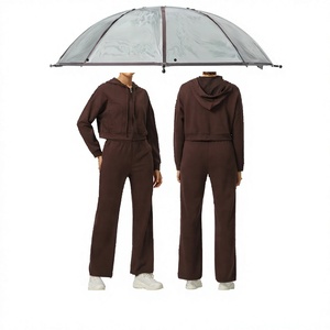 Conjunto de 2 piezas para mujer, sudadera con capucha y cremallera, pantalones largos, conjunto deportivo informal - Product Image 4