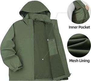Veste matelassée unisexe en toile style streetwear 2026 avec capuche et poche avant zippée, personnalisable avec logo, imperméable, service OEM - Product Image 4