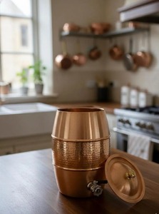 Round Shape Copper Water Dispenser Classic Style Copper Water Dispenser Smooth Finish Wholesale Price Copper Water Dispenser - Product Image 6