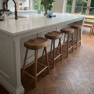 Modern Wooden Bar <b>Stool</b> Durable Kitchen Counter Chair Home Bar Furniture High Quality Wood Base - Product Image 6