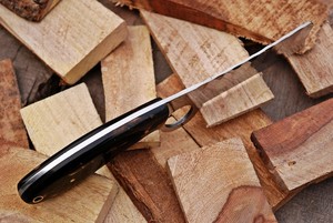 Cowboy Bull Cutter Utility Knife Handmade Full Tang Stainless 12c27 Steel Fixed Blade Industrial Grade Pancake Leather Sheath - Product Image 4