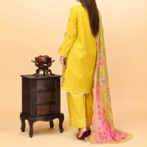 3PC Digital Printed Cambric Suit PS4130 Robes de cocktail élégantes - Product Image 1