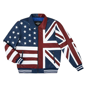 เสื้อแจ็คเก็ตหนังแท้นาปาสำหรับผู้ชาย ลายธงชาติอังกฤษและอเมริกา สไตล์วินเทจ ยี่ห้อ Union Jack เสื้อแจ็คเก็ตหนังสำหรับขี่มอเตอร์ไซค์ ขายส่ง - Product Image 5