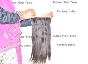 Extensions de cheveux humains 100% alignées sur les cuticules, fabrication vietnamienne, HD 7*7 Closure, couleur naturelle, ondulées et lisses, double trame machine. - Product Image 4