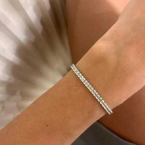 Bracelet tennis en diamants or 10k 14k 18k, taille émeraude, diamants de laboratoire, pleine éternité, 7 pouces, classique, pour usage quotidien, bijoux fins et élégants - Product Image 4