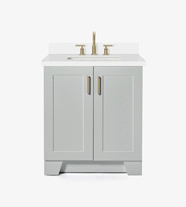 Mueble de Baño Quartus de 31 Pulgadas Hecho a Medida, Solo Mueble con Lavabo Individual, 4 Opciones de Acabado, Fabricante OEM de Vietnam - Product Image 1
