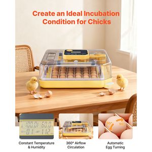 ตู้ฟักไข่ 48 ฟอง พร้อมไฟ LED ตรวจสอบไข่ ควบคุมความชื้นอัตโนมัติ ระบบพลิกไข่อัตโนมัติ มุมมอง 360 องศา จอแสดงผลชัดเจน ควบคุมอุณหภูมิได้ - Product Image 2