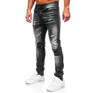 Pantalon en jean pour homme, coupe classique, tissu extensible en coton respirant, durable, décontracté, à porter tous les jours, pantalon de mode pour toutes les saisons - Product Image 2