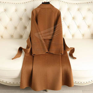 เสื้อโค้ทยาวผู้หญิงใส่สบายสำหรับฤดูหนาว ทรงหลวม ผ้าแคนวาสผสมขนสัตว์ ระบายอากาศได้ดี เสื้อคลุมลำลอง - Product Image 3