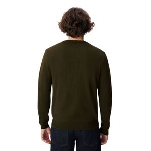 <b>Men</b> Dark Brown <b>Crew</b> <b>Neck</b> Knit <b>Sweater</b> Long Sleeve Pullover Casual Warm Soft Fashion Top Custom Logo OEM Manufacturer Wholesale - Product Image 4