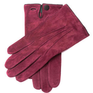 Guantes Térmicos de Piel de Oveja Color Borgoña para Mujer - Elegantes, Suaves y Cálidos para Invierno, con Diseño de Botón en la Muñeca, para Fiestas y Actividades al Aire Libre - Product Image 1