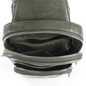 Men's Trendy Chest <b>Bag</b> Casual Crossbody Fashion Shoulder <b>Bag</b> Waterproof Durable, Zipper PU Leather <b>Summer</b> Daily Use - Product Image 4