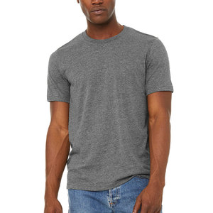 T-shirt pour homme, uni, noir et gris clair, grande taille, coton gris, coupe classique, manches courtes, respirant et à séchage rapide - Product Image 3