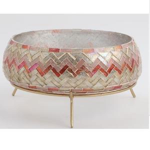 Bol de service en métal pour collations et desserts, style moderne, artisanal, forme personnalisée, bol à fruits décoratif, fournisseur d'Inde - Product Image 1