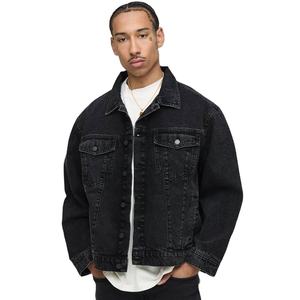 Chaqueta Vaquera Personalizada para Hombre, de Alta Calidad, Estilo Casual Urbano, Algodón Desgastado con Detalles de Botones, Transpirable y Ecológica - Product Image 1
