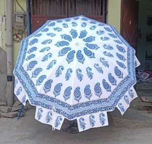 Parasol pliant moderne en coton de 72 pouces pour l'extérieur, imprimé soleil indien, idéal pour les fêtes et le jardin, motif imprimé à la main - Product Image 5