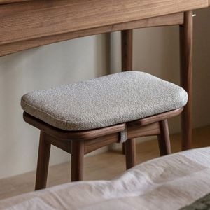 Modern Solid Wood <b>Vanity</b> Stool with Fabric Upholstered Cushion, Portable Dressing Stool for Bedroom, Apartment and <b>Makeup</b> <b>Vanity</b> - Product Image 6