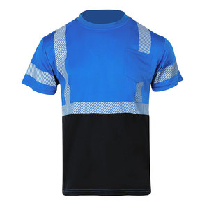 T-shirt de travail à manches courtes pour homme, haute visibilité, orange et noir, avec impression réfléchissante, séchage rapide - Product Image 3
