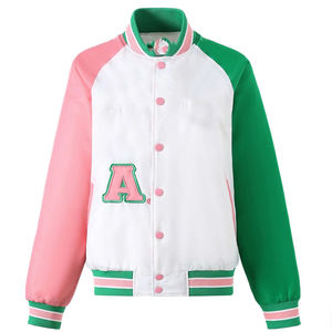 พีเอสไอ |   โอเมก้า |   เสื้อแจ็คเก็ตวาร์ซิตี้ผู้หญิงแบบถอดได้ ผ้าซาตินระบายอากาศได้ดี ทรงปกติ ปิดซิป ปักลายตัวอักษรชมรมนักเรียน เหมาะสำหรับฤดูหนาว - Product Image 2