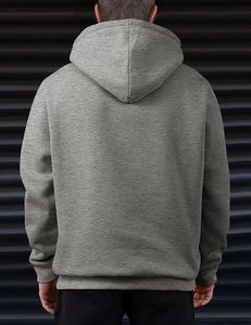 Sweat-shirts décontractés en coton pour hommes avec cordon de serrage et fermeture éclair quart de tour - Product Image 4