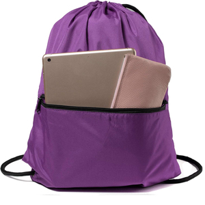 Sacs à dos promotionnels en polyester et nylon avec cordon de serrage pour la randonnée, le sport, la gym et le yoga, personnalisables avec logo, vente en gros - Product Image 3
