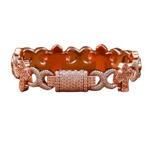 Pulsera cruzada completamente helada VVS Moissanite Diamond en plata esterlina de Estilo Vintage para fiesta de boda o regalo - Product Image 3