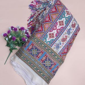 Tela de crepé color marfil con bordado de hilo fino, 54 pulgadas, ligera, con lentejuelas brillantes y diseño floral, material de bordado Daman para Kurti - Product Image 4