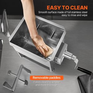 Miscelatore Manuale per Carne con Serbatoio Fisso da 30L, Attrezzatura in Acciaio Inox per Lavorazione Carni (Max 60LBS di Carne) per Miscelazione Salsicce - Product Image 4