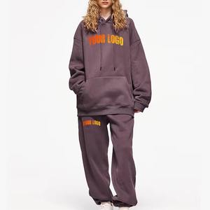 Ensemble de survêtement décontracté vintage en dentelle brodée 2 pièces pour femme, grande taille, hiver, haute qualité, épais, avec logo personnalisé, 100 % coton - Product Image 2