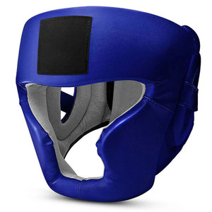Boxing <b>Head</b> Guard with Double Visor PU Leather Blue Protective Gear Featuring Hook Loop Closure for Adults Unisex Universal Use - Product Image 3